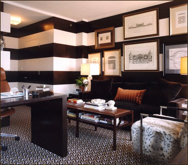 Horizontal Stripes AND snow leopard print -- designed by Robert Passal