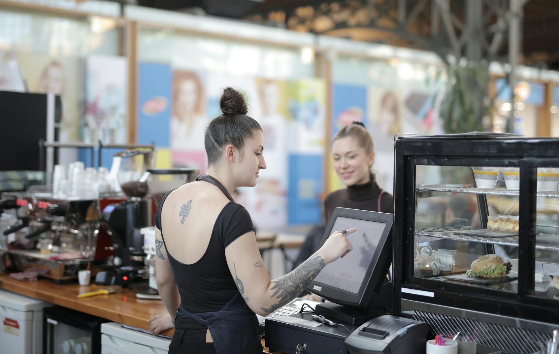 women at the counter