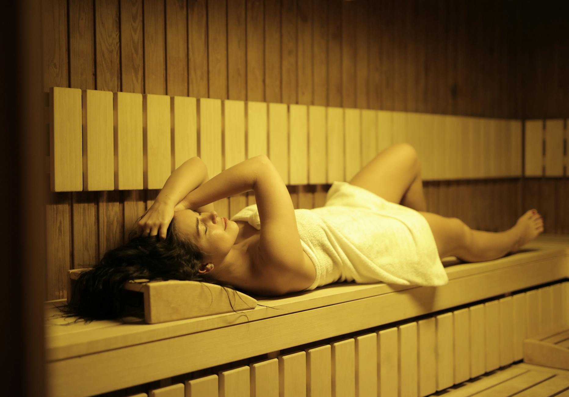 woman in sauna